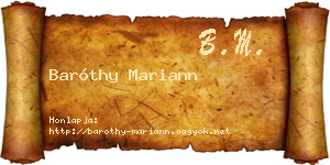 Baróthy Mariann névjegykártya