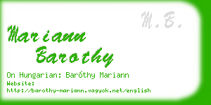 mariann barothy business card