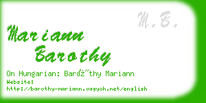 mariann barothy business card